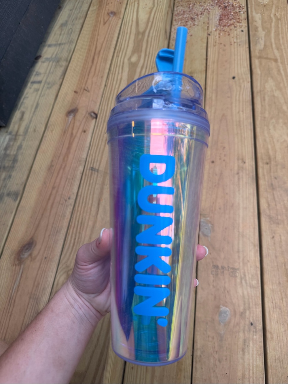 Dunkin' Iridescent Reusable Tumbler with Straw